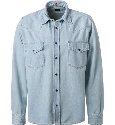 BOSS ORANGE Overshirt, Baumwoll-Denim, Jeansblau 3 BOSS ORANGE Overshirt, Baumwoll-Denim, Jeansblau