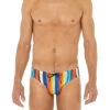 Hom Badeslip, Mikrofaser, Multicolor Gestreift -Maenner Mode Haus  409599 norm
