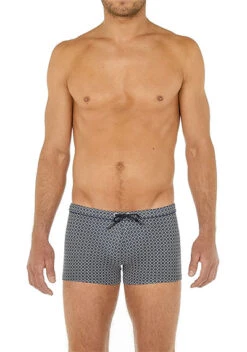 Hom Badetrunk, Mikrofaser, Navy Gemustert