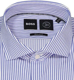 Hemd, Regular Fit, Mikrofaser Atmungsaktiv, Blau-weiß Gestreift 7 Hemd, Regular Fit, Mikrofaser Atmungsaktiv, Blau-weiß Gestreift -Maenner Mode Haus 409866 norm2