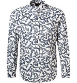 CINQUE Hemd, Slim Fit, Baumwolle, Blau-weiß Gemustert