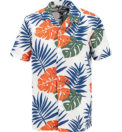 North Sails Kurzarmhemd, Baumwolle, Weiß-orange Gemustert 3 North Sails Kurzarmhemd, Baumwolle, Weiß-orange Gemustert
