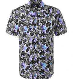 North Sails Kurzarmhemd, Baumwolle, Blau Gemustert -Maenner Mode Haus  410154 norm 1