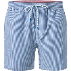 North Sails Badeshorts, Baumwolle, Blau-weiß Gestreift