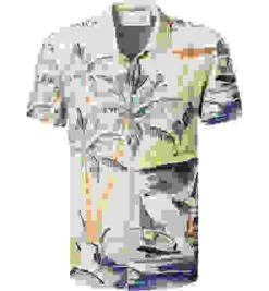 Baldessarini Kurzarmhemd, Viskose, Beige-grün Gemustert -Maenner Mode Haus  410466 norm 1