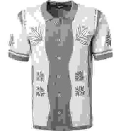 Strellson Strickhemd, Bio Baumwolle, Grün-weiß Gemustert 7 Strellson Strickhemd, Bio Baumwolle, Grün-weiß Gemustert -Maenner Mode Haus 410539 norm 1