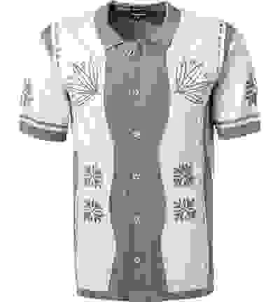 Strellson Strickhemd, Bio Baumwolle, Grün-weiß Gemustert 5 Strellson Strickhemd, Bio Baumwolle, Grün-weiß Gemustert – Bild 3