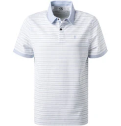 Bogner Polo-Shirt, Regular Fit, Baumwoll-Piqué, Hellblau-weiß Gestreift