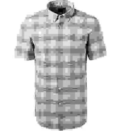 Pierre Cardin Kurzarmhemd, Baumwoll-Stretch, Beige-blau -Maenner Mode Haus  411163 norm 1