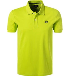 La Martina Polo-Shirt, Regular Fit, Baumwoll-Piqué, Neongrün