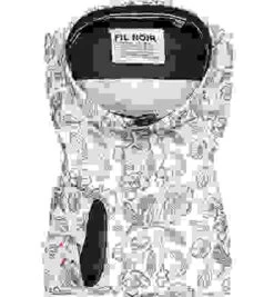 Hemd, Shaped Fit, Baumwolle, Grau-ecru -Maenner Mode Haus  411302 norm 1