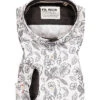 Hemd, Shaped Fit, Baumwolle, Grau-ecru -Maenner Mode Haus  411302 norm