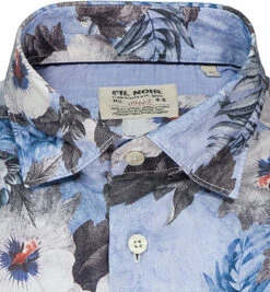 Hemd, Shaped Fit, Baumwolle, Blau Gemustert -Maenner Mode Haus  411309 norm2