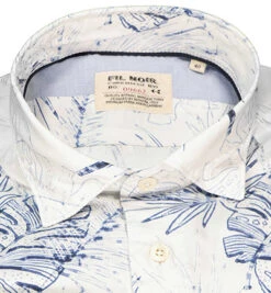 Hemd, Shaped Fit, Baumwolle, Blau-weiß Gemustert -Maenner Mode Haus  411310 norm2