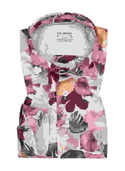 Hemd, Shaped Fit, Baumwolle, Orchidee-khaki Gemustert -Maenner Mode Haus  411317 norm 1