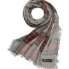 Schal, Viskose, Grau-rot Kariert