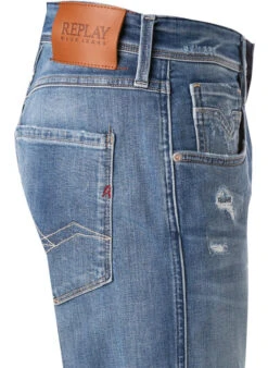 Replay Jeans, Slim Fit, Baumwoll-Stretch 10,5oz, Mittelblau -Maenner Mode Haus  411326 norm3