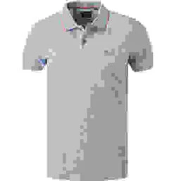 Polo-Shirt, Baumwoll-Piqué, Hellblau Gemustert -Maenner Mode Haus  411580 norm 1