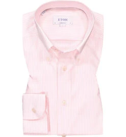 ETON Hemd, Contemporary Fit, Baumwolle, Rosa-weiß Gestreift