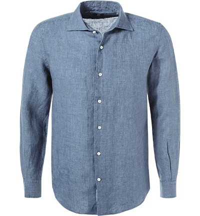 Hemd, Regular Fit, Leinen, Indigo Meliert 3 Hemd, Regular Fit, Leinen, Indigo Meliert