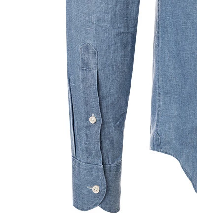 Hemd, Regular Fit, Leinen, Indigo Meliert 5 Hemd, Regular Fit, Leinen, Indigo Meliert – Bild 3