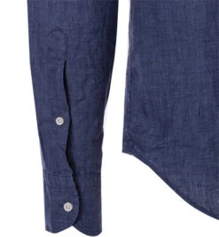 Hemd, Regular Fit, Leinen, Navy Meliert -Maenner Mode Haus  411654 norm2