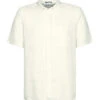 Aigle Kurzarmhemd, Leinen, Creme -Maenner Mode Haus  411790 norm