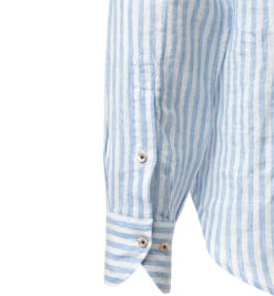 Stenströms Hemd, Fitted Body, Reines Leinen, Weiß-hellblau Gestreift -Maenner Mode Haus  411905 norm2