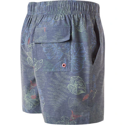 Badeshorts, Baumwolle, Navy Gemustert 4 Badeshorts, Baumwolle, Navy Gemustert – Bild 2