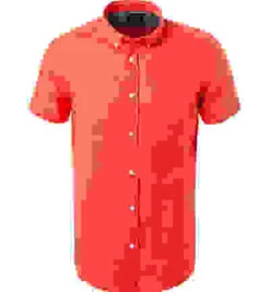 Kurzarmhemd, Leinen, Rot -Maenner Mode Haus  411991 norm 1