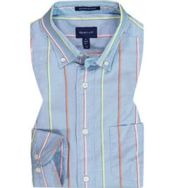 Gant Hemd, Regular Fit, Baumwolle, Blau Gestreift