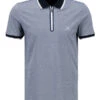 Zip-Polo, Baumwoll-Pique, Dunkelblau Meliert -Maenner Mode Haus  412288 norm