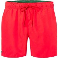 Lacoste Badeshorts, Mikrofaser, Feuerrot
