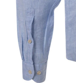 OLYMP Hemd, Body Fit, Reines Leinen, Bleu Meliert -Maenner Mode Haus  412722 norm2