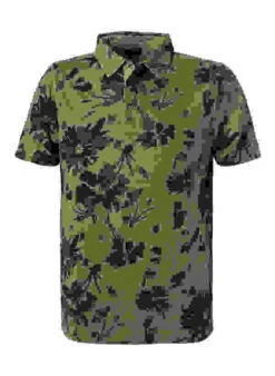 OLYMP Polo-Shirt, Modern Fit, Baumwoll-Jersey, Khaki Gemustert -Maenner Mode Haus  412768 norm 1