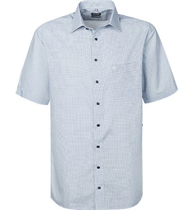 OLYMP Kurzarmhamd, Comfort Fit, Baumwolle, Bleu-marine Gemustert 3 OLYMP Kurzarmhamd, Comfort Fit, Baumwolle, Bleu-marine Gemustert