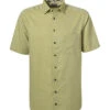 OLYMP Kurzarmhemd, Comfort Fit, Baumwolle, Grün Meliert -Maenner Mode Haus  413074 norm