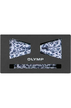OLYMP Set, Schleife + Einstecktuch, Blau-weiß Gemustert -Maenner Mode Haus  413238 norm4