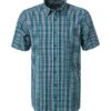 Kurzarmhemd, Comfort Fit, Baumwolle, Blau-grün Kariert -Maenner Mode Haus  413310 norm