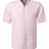 Kurzarmhemd, Reines Leinen, Rosa