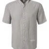 Kurzarmhemd, Reines Leinen, Grau -Maenner Mode Haus  413364 norm