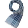 Bugatti Schal, Baumwolle, Marineblau Kariert