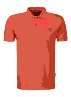 Napapijri Polo-Shirt, Baumwoll-Piqué, Rotorange -Maenner Mode Haus  413592 norm 1