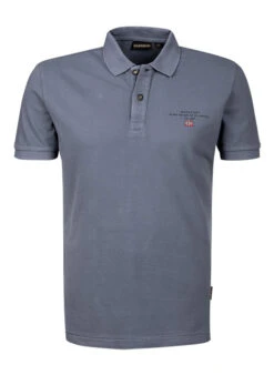 Napapijri Polo-Shirt, Baumwoll-Piqué, Denimblau