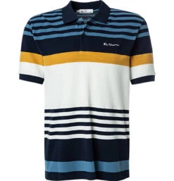 Ben Sherman Polo-Shirt, Relaxed Fit, Bio Baumwoll-Piqué, Multicolor Gestreift