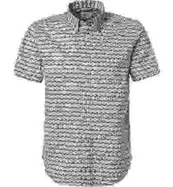 Ben Sherman Kurzarmhemd, Regular Fit, Baumwolle, Blau-grün Gemustert -Maenner Mode Haus  413819 norm 1