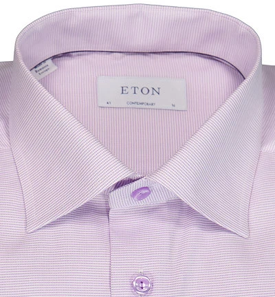 ETON Hemd, Contemporary Fit, Baumwolle, Hellviolett Meliert 5 ETON Hemd, Contemporary Fit, Baumwolle, Hellviolett Meliert – Bild 3