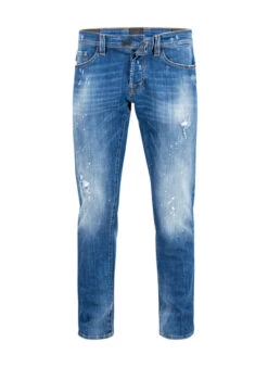 Jeans 19-80, Slim Fit, Baumwoll-Stretch, Sky Pain Destroyed