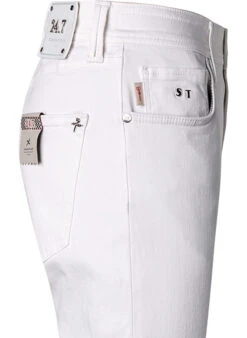 Jeans Leonardo, Slim Fit, Baumwoll-Stretch, Weiß -Maenner Mode Haus  413975 norm4
