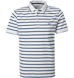 RAGMAN Polo-Shirt, Modern Fit, Baumwoll-Piqué, Weiß-navy Gestreift